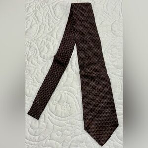 Isaco Neck Tie, Blue & Brown Designs 100% Silk, Made In Italy. Pre-Owned